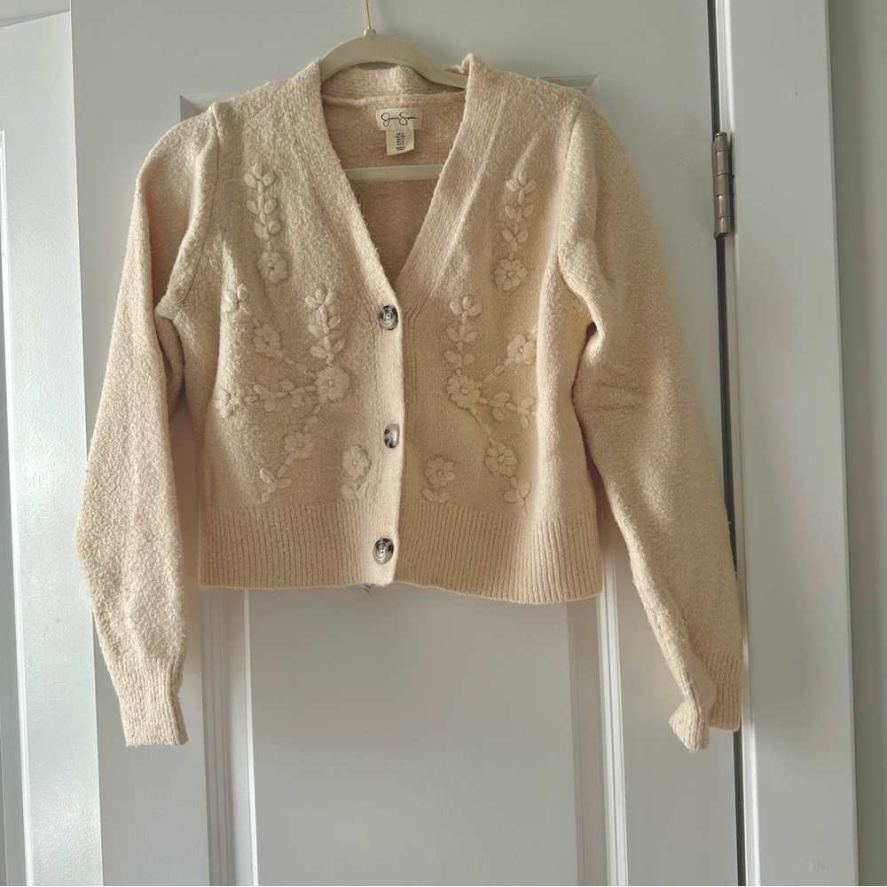 Jessica Simpson Cream Floral Cardigan